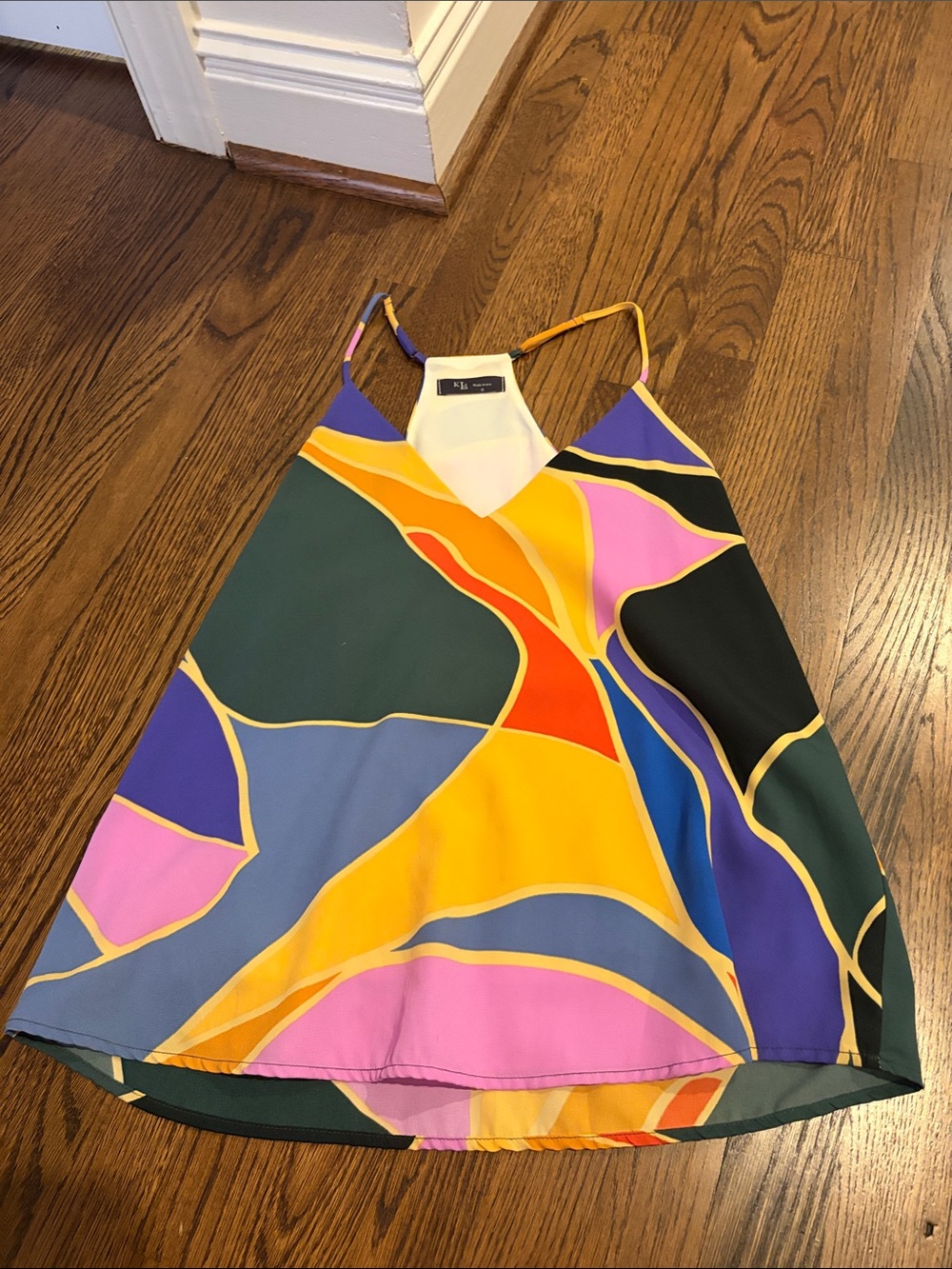 Colorblock V-Neck Cami Tank Top in Multicolor